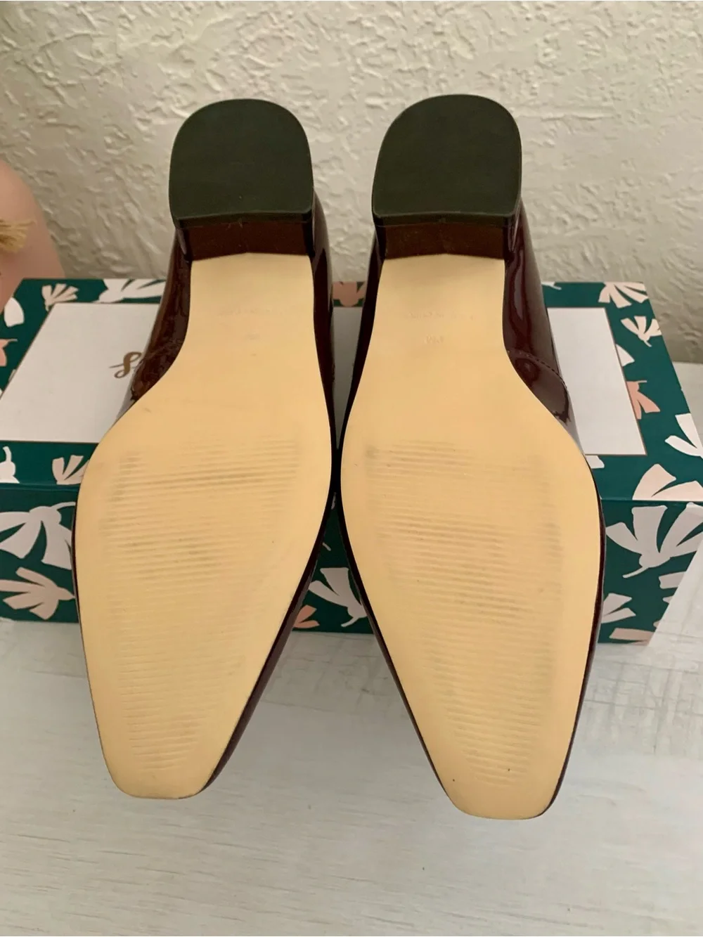 Talbots Rich Burgundy Vanessa Patent Low Block Heel